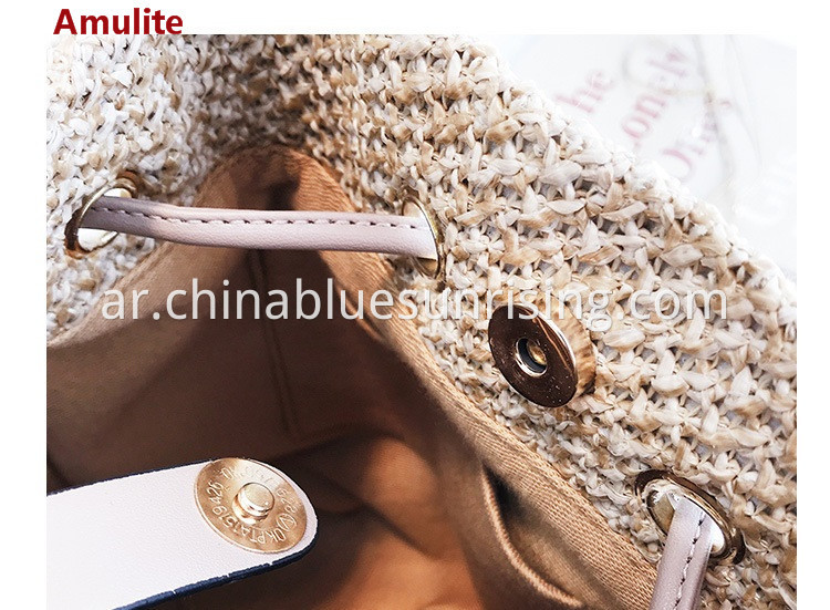 Woven bucket straw bag